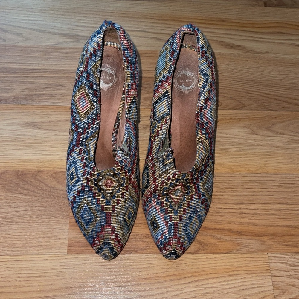 Anthropologie Tapestry Lucky Penny Wedges in Size 7.5